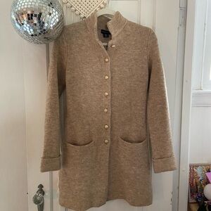 ❤️ SOLD ❤️ Adrienne Vittadini Tan & Gold Wool Duster Cardigan - Size S